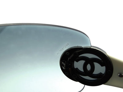 Chanel Vintage Black and White CC Logo Shield Sunglasses 4173 Sunglasses Chanel