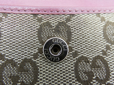 Gucci GG Heart Clasp Dusty Rose Long Wallet Wallet Gucci