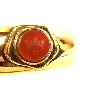 Fendi Gold Tone Crown Bangle Bracelet Fendi