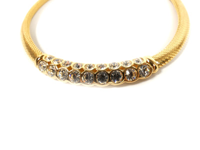 Christian Dior Large Swarovski Gold Necklace Necklace Christian Dior