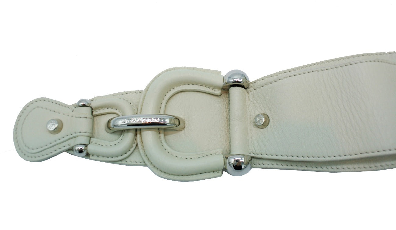 Burberry Prorsum White Leather Hillgate Hobo Bag Burberry