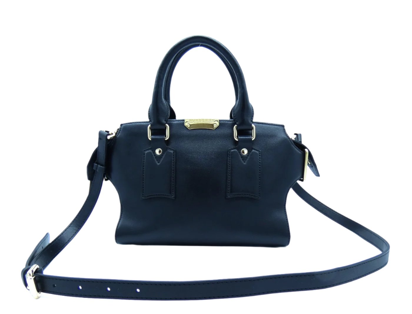Burberry Black Leather Small Clifton Handbag Bag Burberry