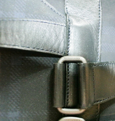 Burberry Vintage Black and Blue House Check Backpack Bag, Backpack Burberry