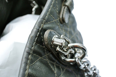 Christian Dior Grey Cannage Coated Canvas Tote: Modified Bag Christian Dior