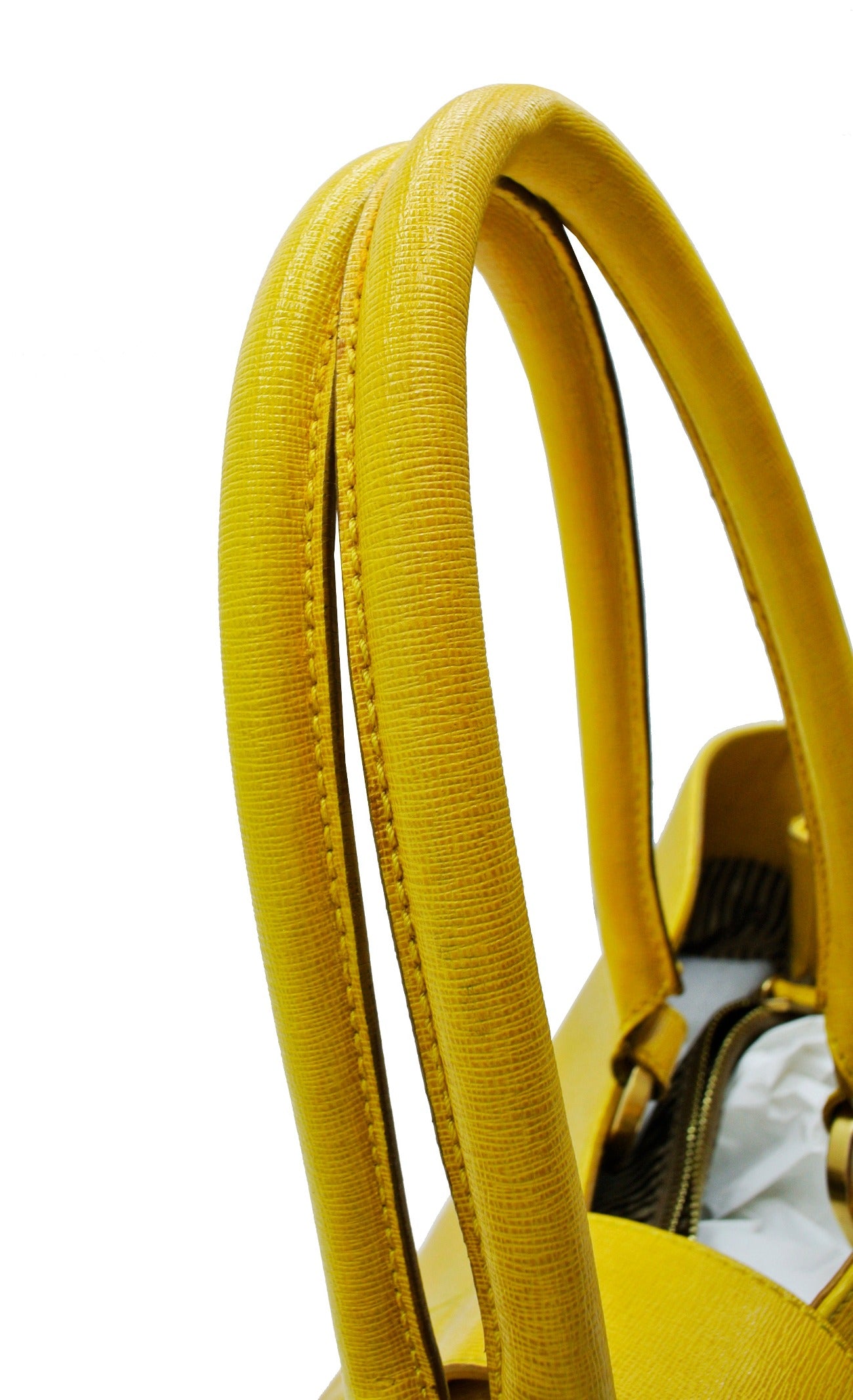 Fendi Yellow Leather Chameleon Large Tote Bag Fendi