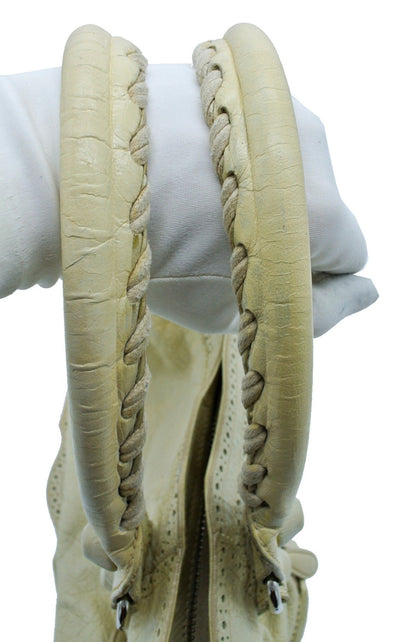 Balenciaga Blanc Crème Brogue Classic City Bag Bag Balenciaga