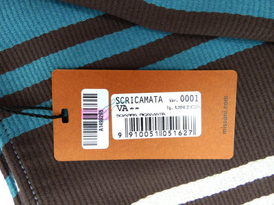 Missoni Turquoise and Brown Striped Scarf Scarf Missoni
