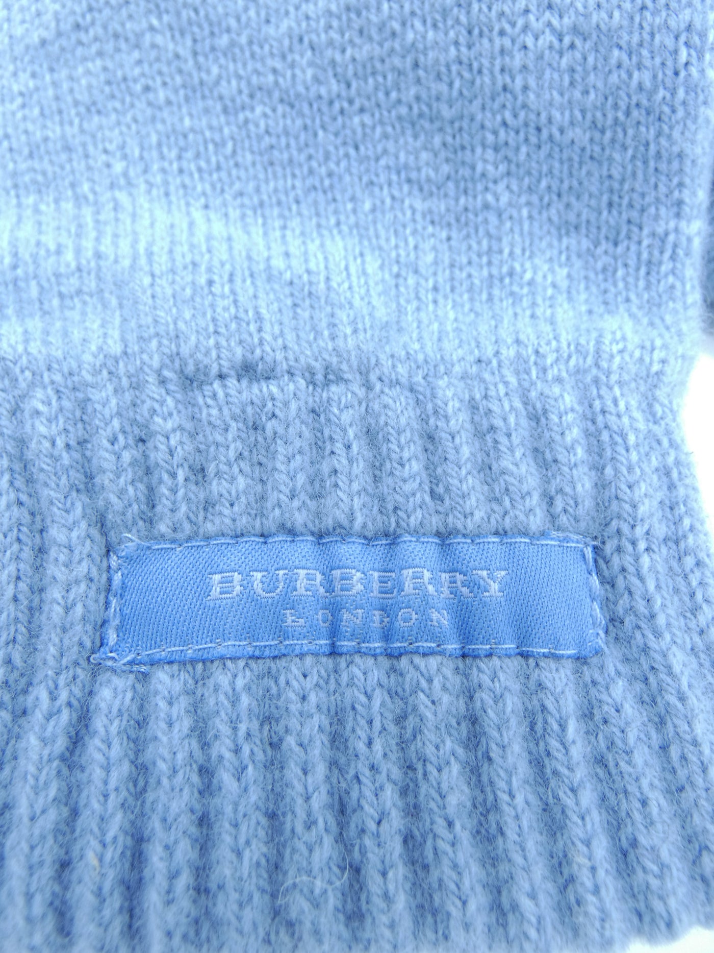 Burberry Lambswool Blue Hat and Mitten Set Hats Burberry