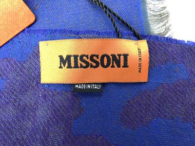 Missoni Deep Purple and Green Hombre Wool Scarf Scarf Missoni