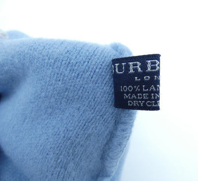 Burberry Lambswool Blue Hat and Mitten Set Hats Burberry
