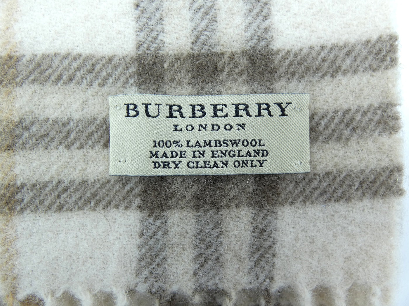 Burberry Lambswool House Check Cream and Brown Scarf Scarf Burberry
