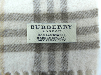 Burberry Lambswool House Check Cream and Brown Scarf Scarf Burberry