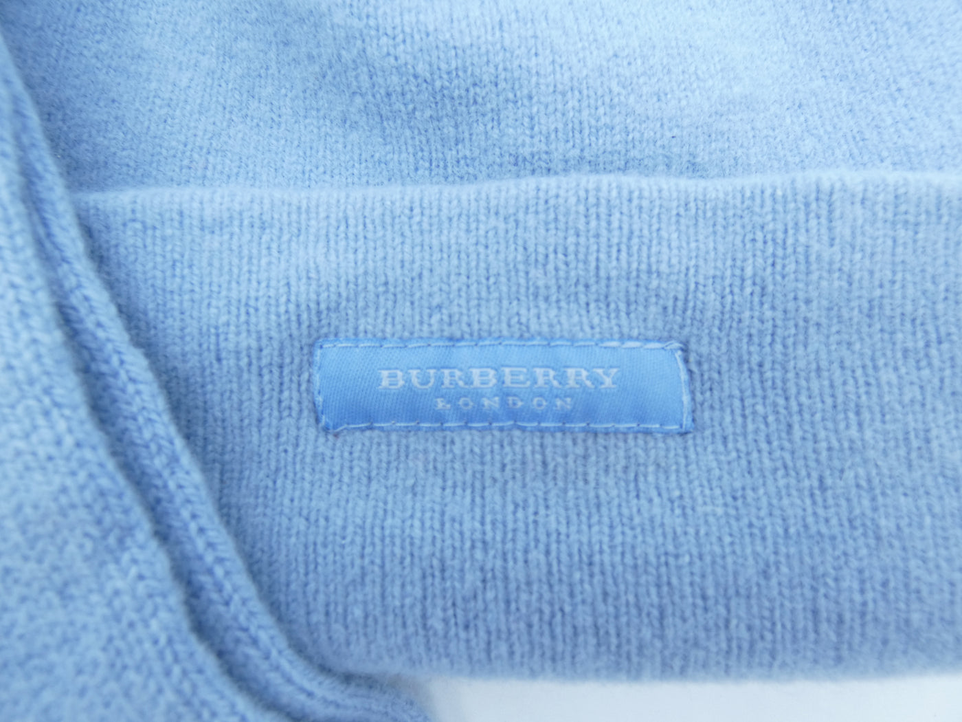 Burberry Lambswool Blue Hat and Mitten Set Hats Burberry