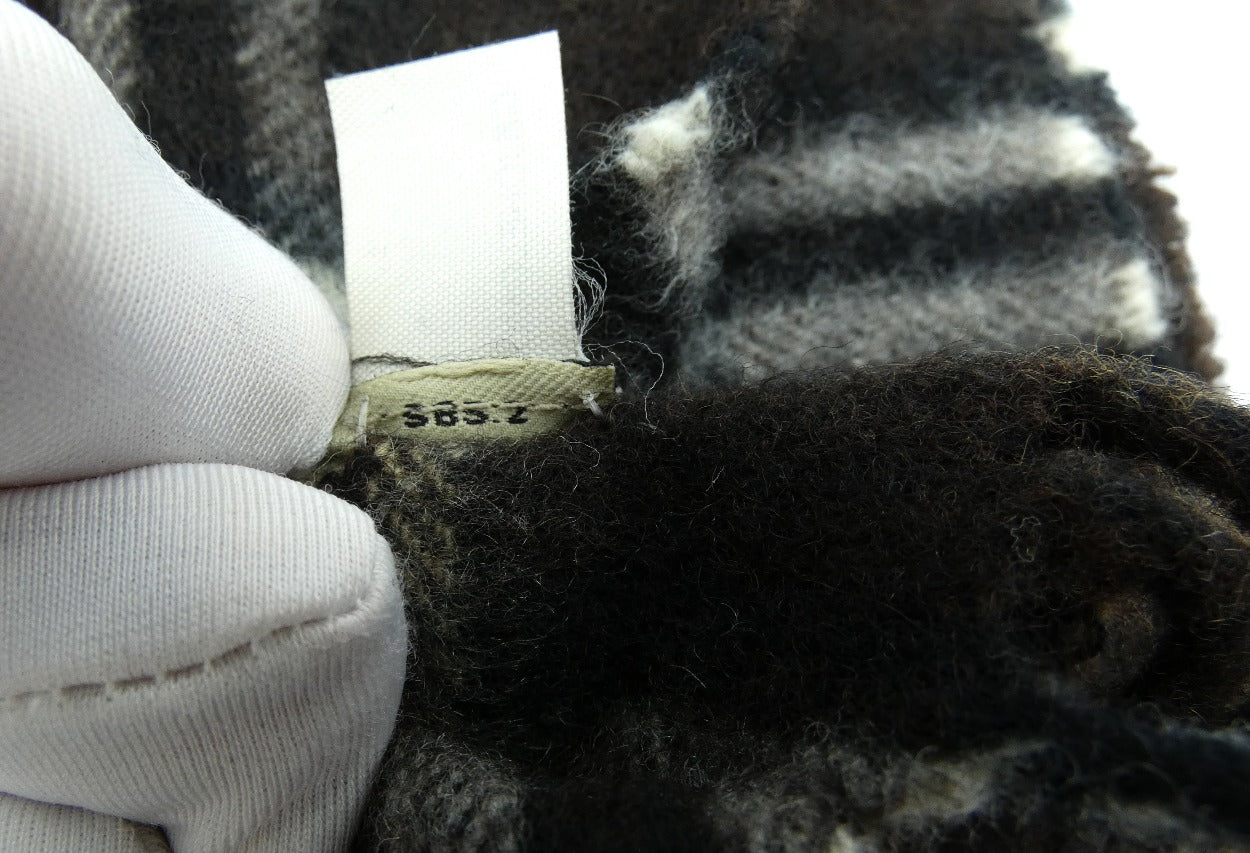 Burberry Cashmere and Lambswool Dark Brown and White Plaid Scarf Scarf Burberry