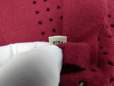 Burberry Wool and Cashmere Perforated Nova Check Raspberry Scarf Scarf Burberry