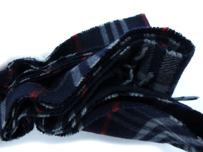 Burberry Merino Wool and Cashmere House Check Navy Scarf Scarf Burberry