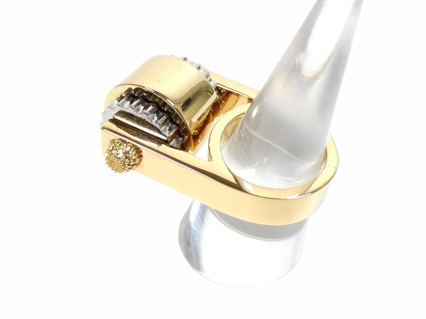 Balenciaga Silver and Gold Gear Ring Ring Balenciaga
