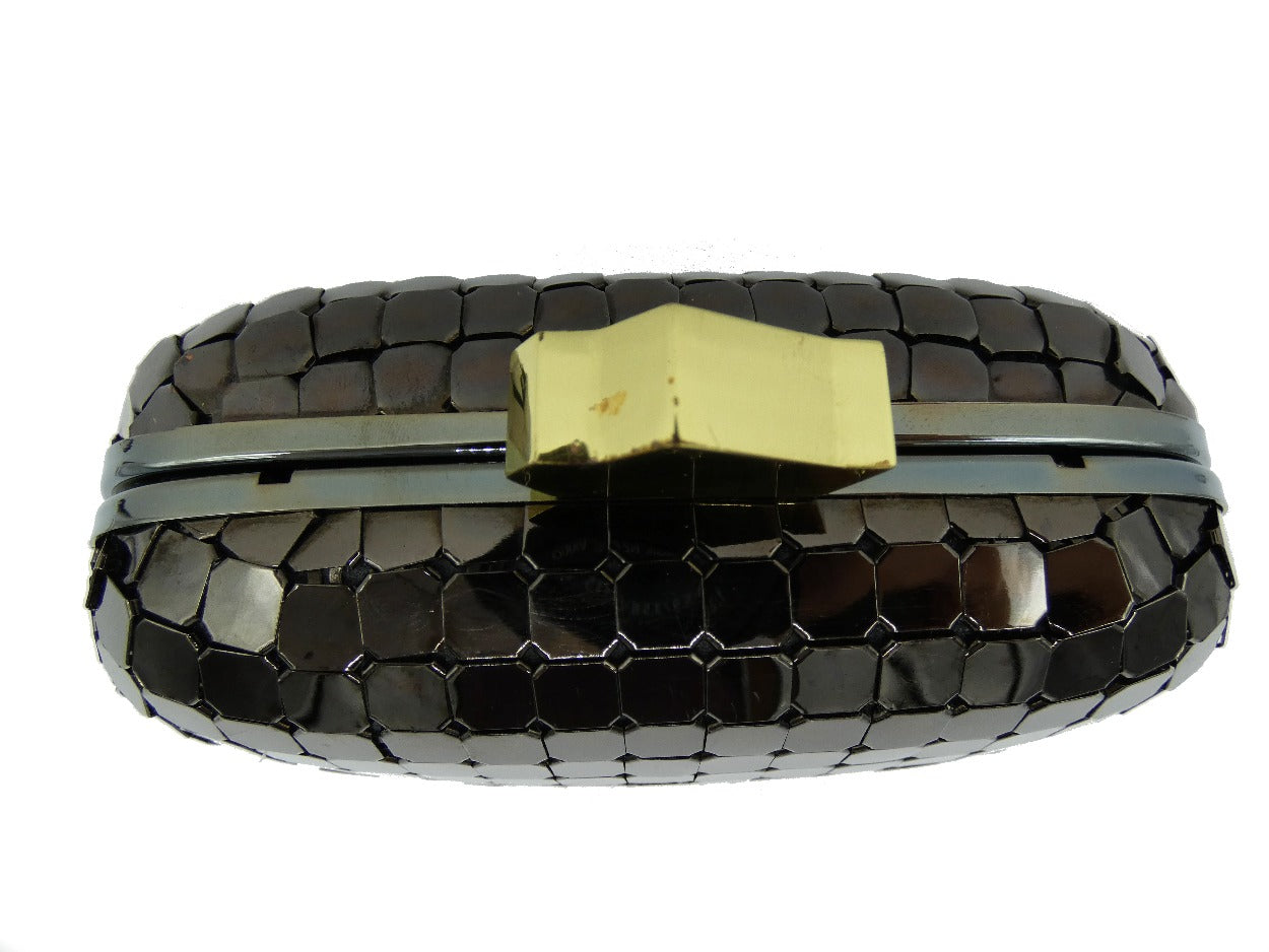 Lanvin Gunmetal Box Clutch Bag Lanvin