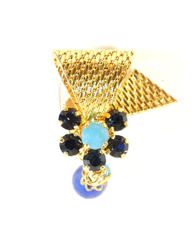 Christian Dior Bijoux Vintage Blue and Gold Drop Earrings Earrings Christian Dior