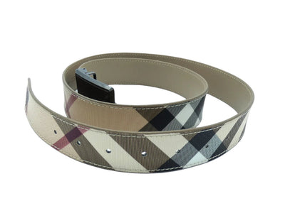 Burberry Nova Check Leather and PVC Belt Belt Burberry