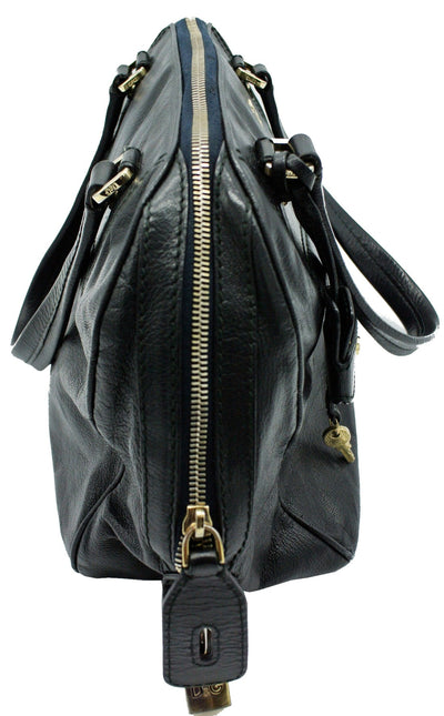 D & G Black Leather Bag Vilma Shoulder Bag Bag Dolce & Gabbana