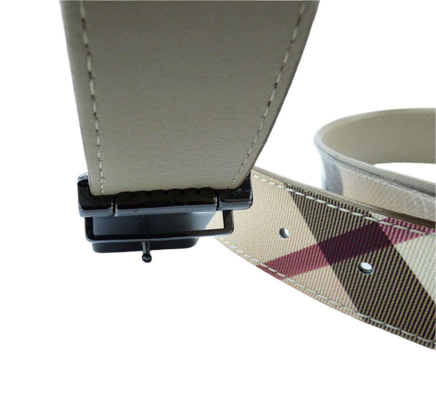 Burberry Nova Check Leather and PVC Belt Belt Burberry