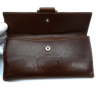 Gucci Bamboo and Brown Leather Vintage Continental Wallet Wallet Gucci