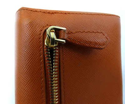 Prada Vintage Orange Saffiano Fiocco Bow Long Wallet Wallet Prada