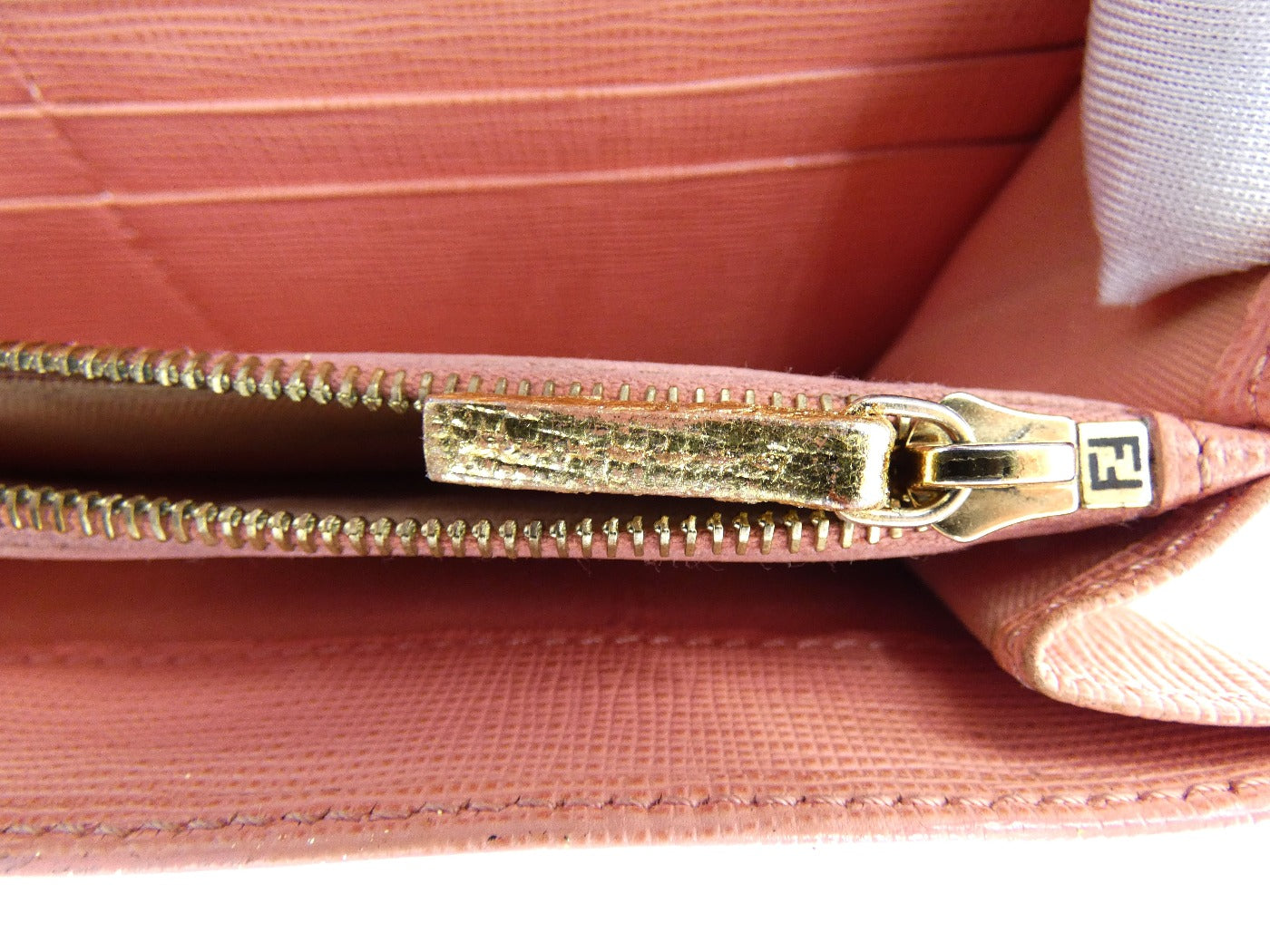 Fendi Pink Saffiano Continental Long Wallet Wallet Fendi
