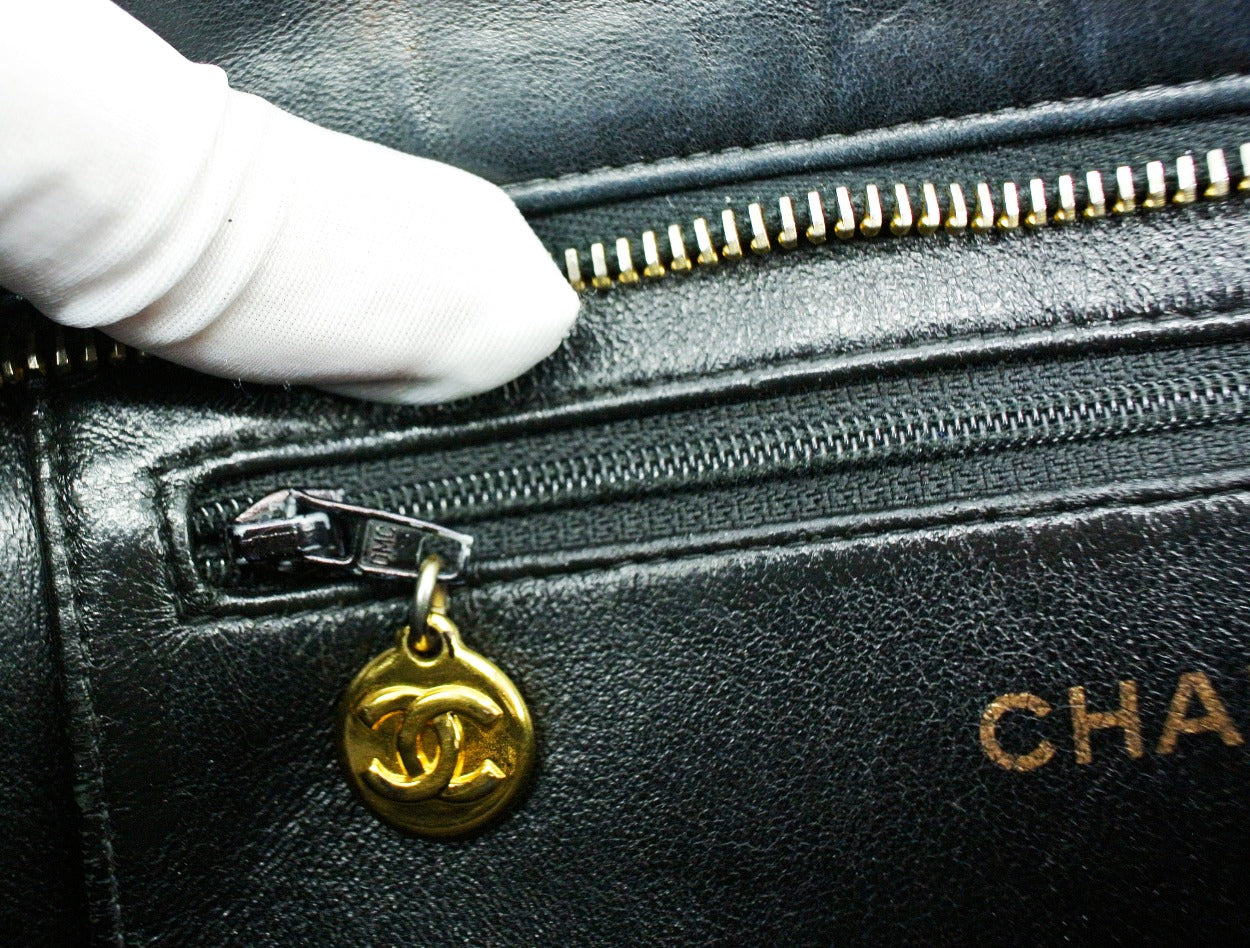 Chanel Black Leather Medallion Tote Bag Chanel