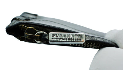 Burberry Silver Leather Wristlette Bag Burberry