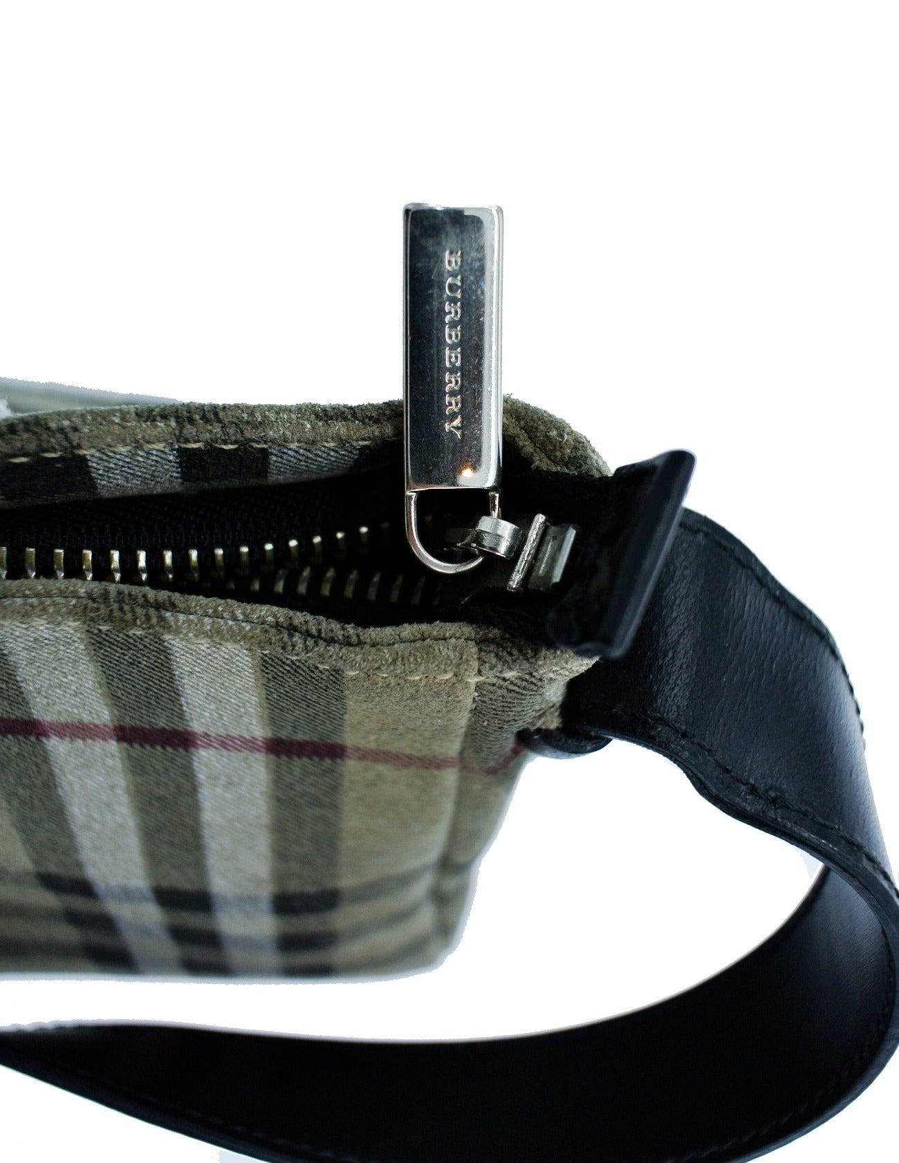 Burberry Smoked House Check Suede Bag Bag Burberry