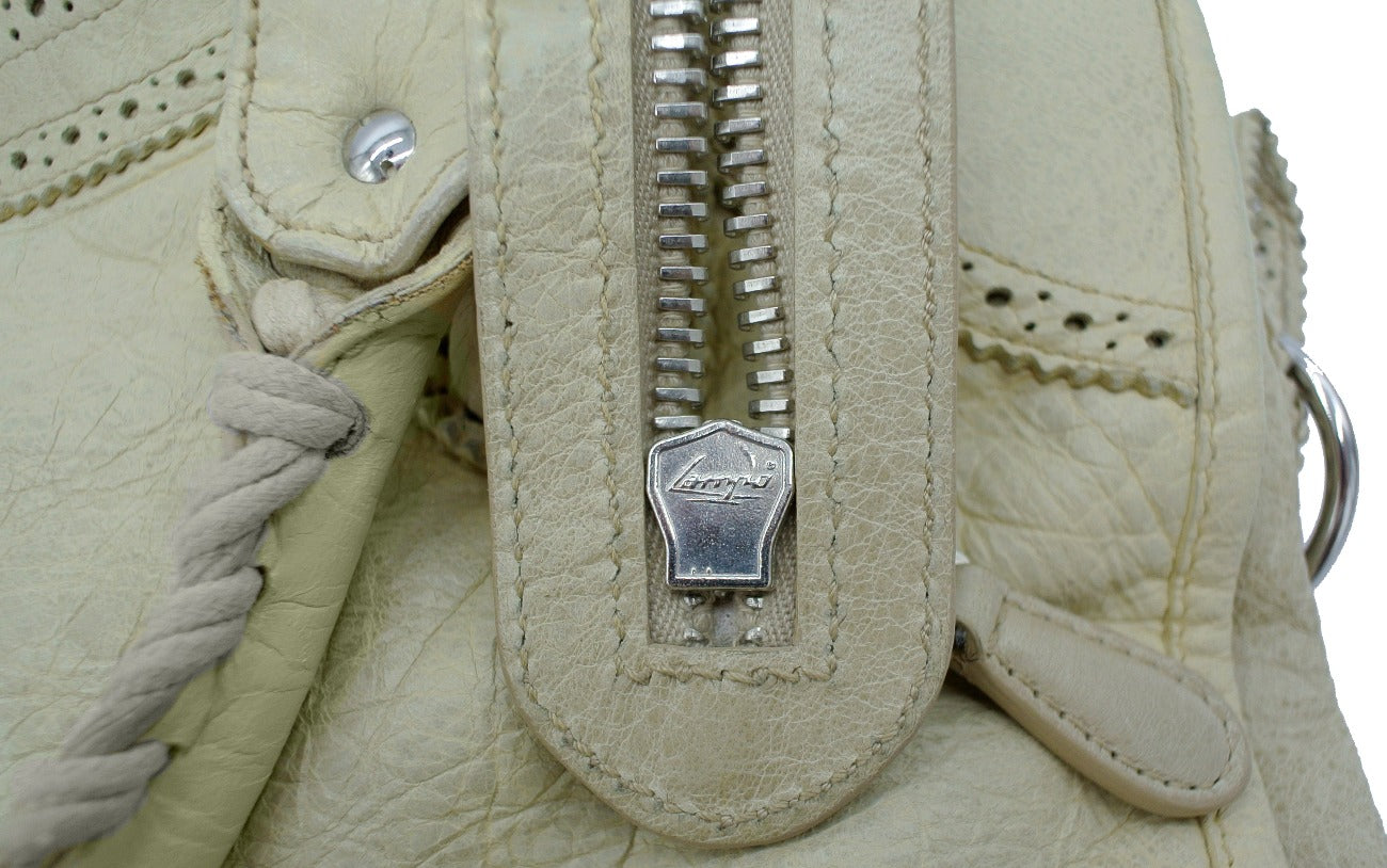 Balenciaga Blanc Crème Brogue Classic City Bag Bag Balenciaga