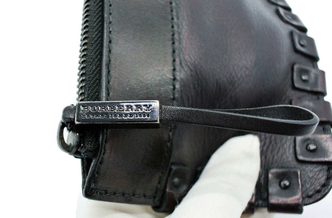 Burberry Prorsum Black Leather Wristlet Bag Burberry