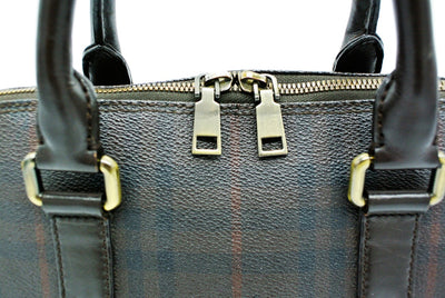 Burberry Vintage Haymarket Smoke Check Coated Canvas Handbag Bag Burberry